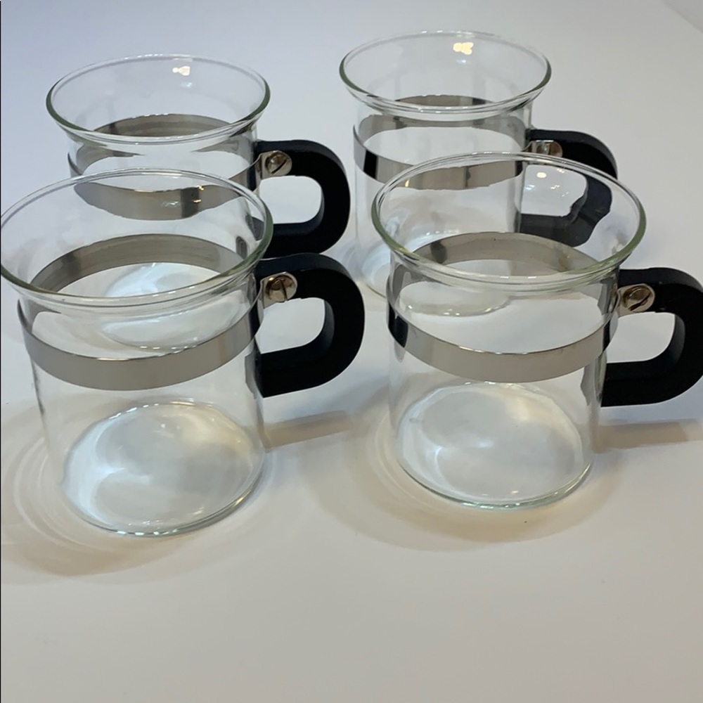 4 set Glass 4 oz Expresso Cups Vintage look